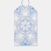 IJsblauwe sneeuwvlok Cadeaulabel (Achterkant)