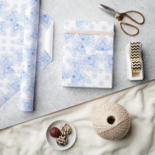 IJsblauwe sneeuwvlok Cadeaupapier