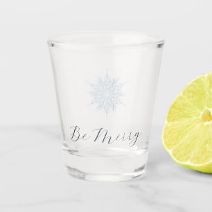 IJsblauwe sneeuwvlok Elegant Wees vrolijk Shot Glas