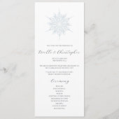 IJsblauwe sneeuwvlok Elegante Winter bruiloft Programma (Voorkant)