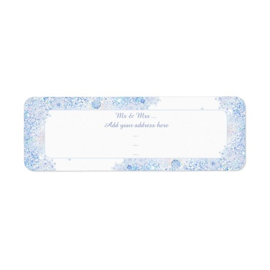 IJsblauwe sneeuwvlok Etiket (Voorkant)