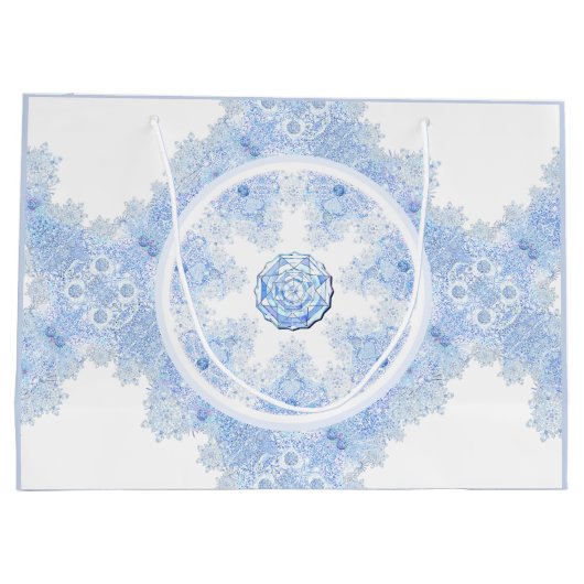 IJsblauwe sneeuwvlok Groot Cadeauzakje (Achterkant)