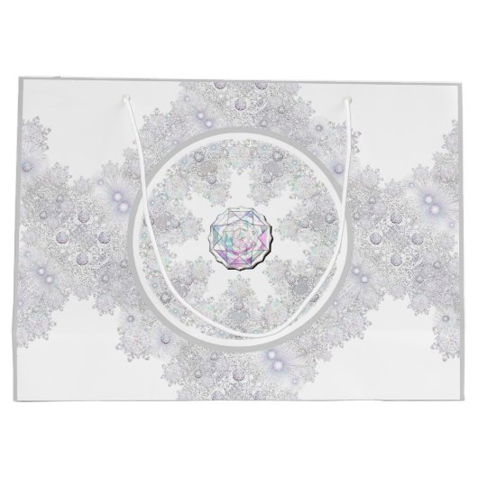 IJsblauwe sneeuwvlok Groot Cadeauzakje (Achterkant)