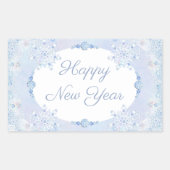 IJsblauwe sneeuwvlok Rechthoekige Sticker (Voorkant)