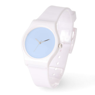 IJsblauwe wijzerplaat witte silicone Horloge