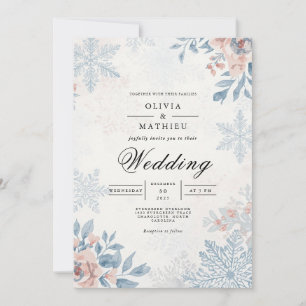 Ijsbloemblad Winter Bloemen Bruiloft Kaart
