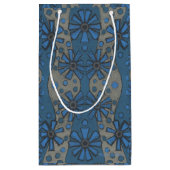 ijsbloemen, blauw en grijs bloempatroon, rustisch klein cadeauzakje (Achterkant)