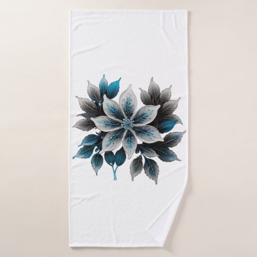 ijsbloemen en bladeren badhanddoek (Badhanddoek)