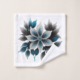  ijsbloemen en bladeren washandje