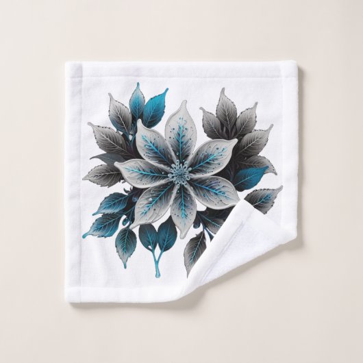ijsbloemen en bladeren washandje (Wasdoekje)