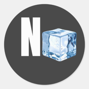 Ijsblokje Minimalistisch Koel Grappig Ontwerp Ronde Sticker