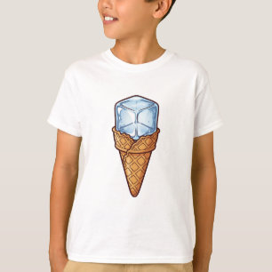 Ijsblokje Wafelhoorn Koel Behandeling Kinderen T-shirt