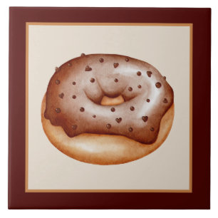 ijschocolade donut crafting bakkerij bedrijf tegeltje
