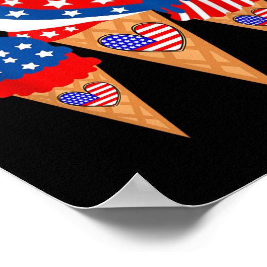 Ijscoman Kegel 4 juli Feestdag Patriottisch Poster (Hoek)