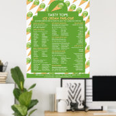 Ijscoman, Menu ijszaak Poster (Thuiskantoor)