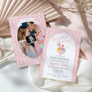 Ijscoup Sundae met Liefde Bestrooid Baby Shower Kaart