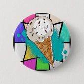 IJscrème Chocoladesnippers Ronde Button 5,7 Cm (Voorkant)