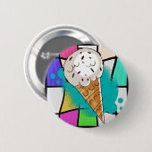 IJscrème Chocoladesnippers Ronde Button 5,7 Cm (Voorkant /achterkant)