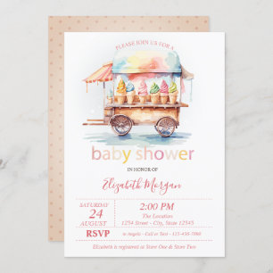 Ijscrèmes gestippeld Baby shower Kaart