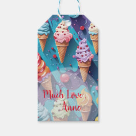 IJscrèmes Kleurrijke kunst Cadeaulabel