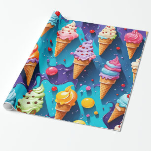 IJscrèmes Kleurrijke kunst Cadeaupapier