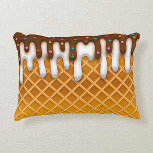 IJsdrup Wafelhoorn Chocolade En Vanille Accent Kussen