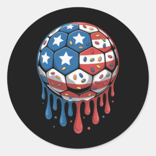 IJsdruppel Mannen Vrouwen Game Amerika Amerikaans  Ronde Sticker