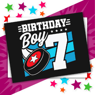 Ijsfeest Thema 7 Jaar Oude Jongen 7e Verjaardag Briefkaart