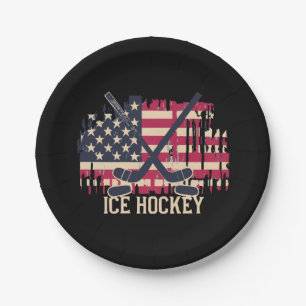 IJshockey - Amerikaanse vlag Papieren Bordje