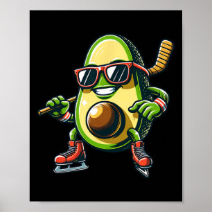 IJshockey Avocado Schaatsen Pret Zonnebril Poster