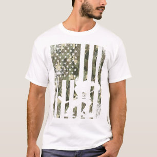 IJshockey Camouflage Usa Vlag Hockey Speler Hocke T-shirt