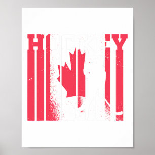 IJshockey Canadese Speler Canada Vlag Hockey Poster