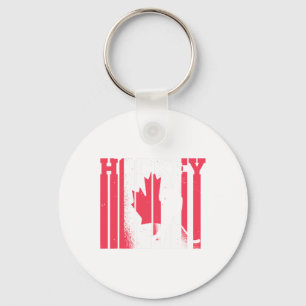 IJshockey Canadese Speler Canada Vlag Hockey Sleutelhanger