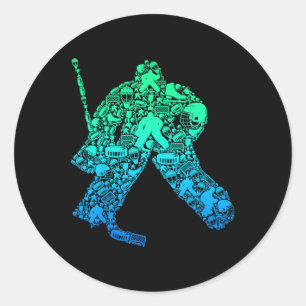 IJshockey Doelman Hockey Speler Jeugd Mannen Kinde Ronde Sticker
