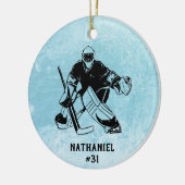 IJshockey doelman monogram Keramisch Ornament (Links)