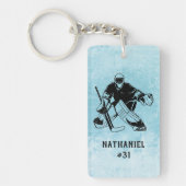 IJshockey doelman monogram Sleutelhanger (Voorkant)
