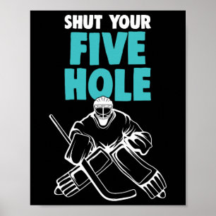 IJshockey doelman sluit je vijf hole hockey kinder Poster