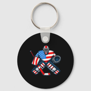 IJshockey doelman speler Usa vlag vintage Sleutelhanger