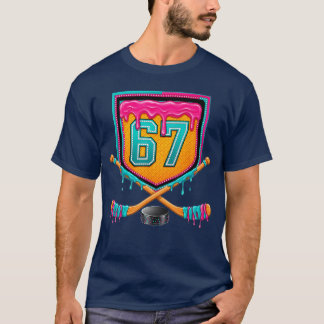 IJshockey druppel nummer 67 IJshockeyspeler grappi T-shirt
