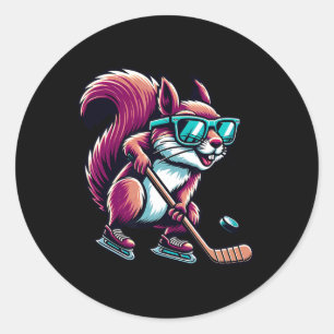 IJshockey Eekhoorn Cool Gles Schaatsen Ronde Sticker