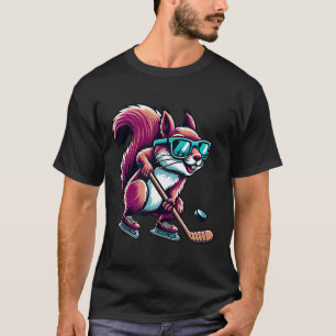 IJshockey Eekhoorn Cool Gles Schaatsen T-shirt