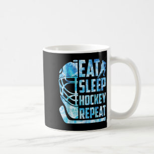 IJshockey Eet Slaaphockey Herhaal Grappige Jongen Koffiemok
