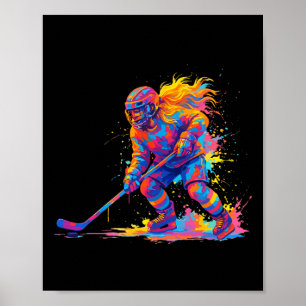 IjsHockey En IJshockey Grafisch Vrouwen; Tiener Me Poster