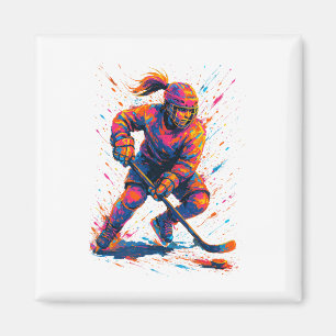 IJshockey en IJshockey Grafische Vrouwen Magneet