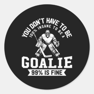 IjsHockey Grappig Hockey Doelman Keeper Man Vrouw Ronde Sticker