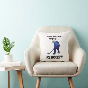 IJshockey Ijs Maakt Me Gelukkig IJshockey Kussen