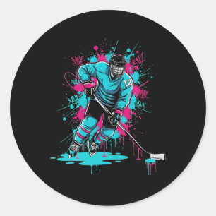 IJshockey IJscrensdruppel Nummer 12 12e Verjaardag Ronde Sticker