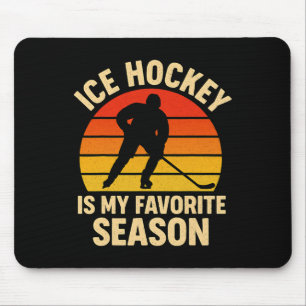 IJshockey is mijn favoriete seizoen Retro Vintage Muismat