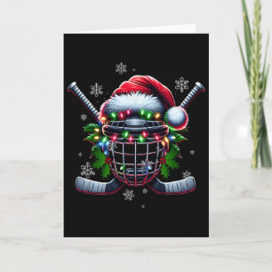 IJshockey Kerst Helmen Kerstman Hoed Wintersport Kaart