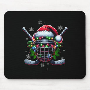 IJshockey Kerst Helmet Kerstman Hoed Wintersport Muismat